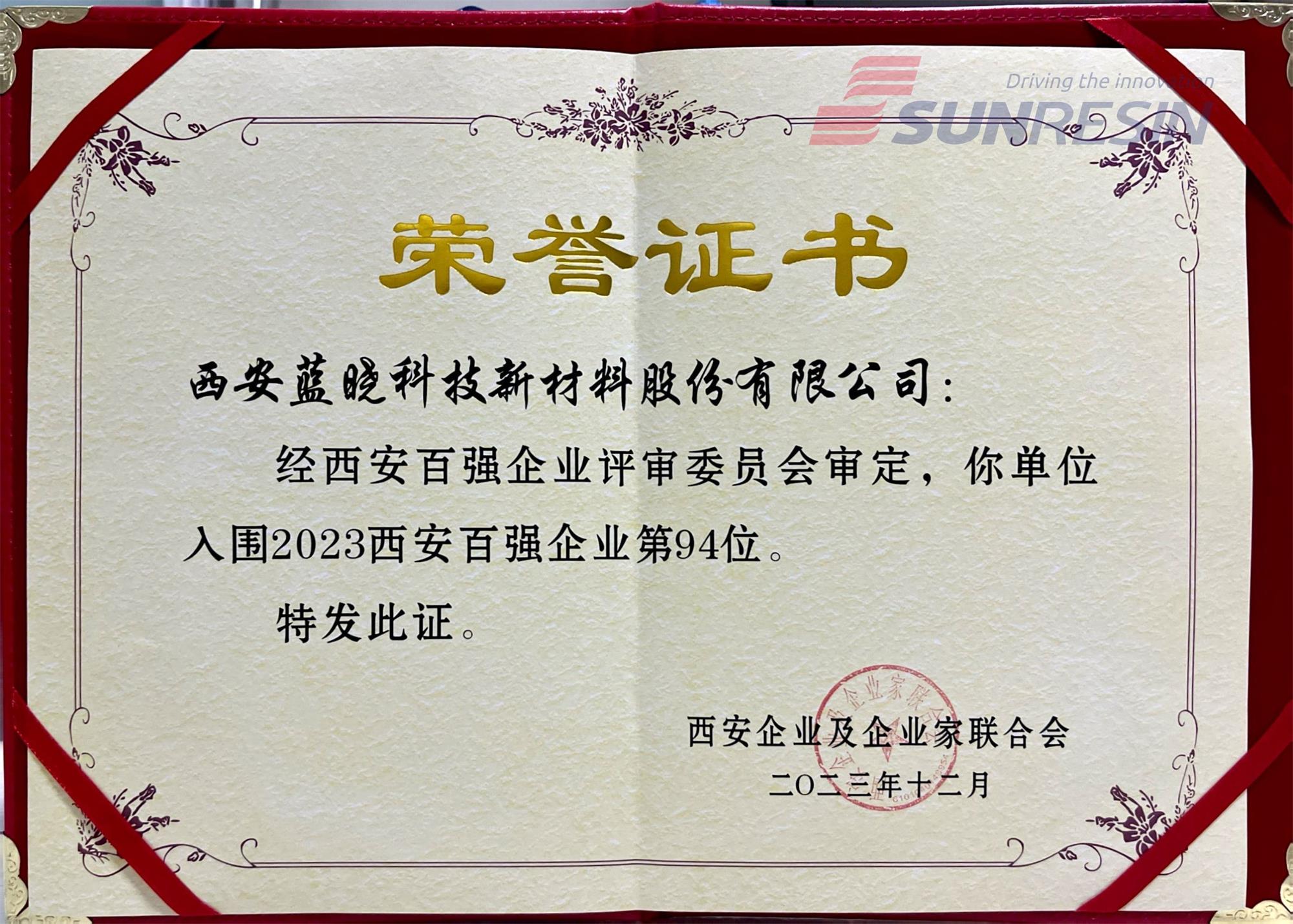 TG反波胆科技入选“2023西安百强企业”